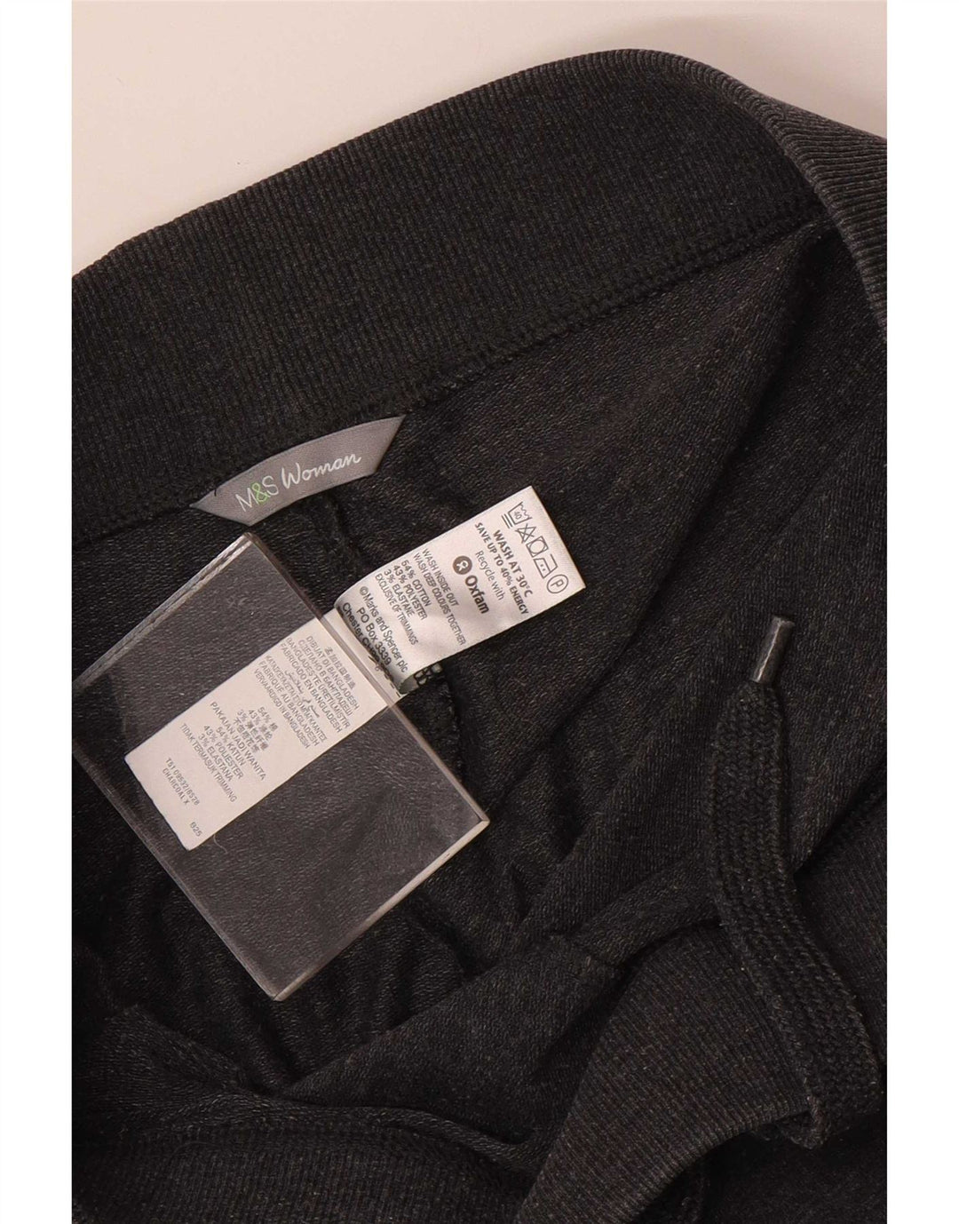Marks & Spencer Womens Tracksuit Trousers UK 10 Small  Grey Cotton