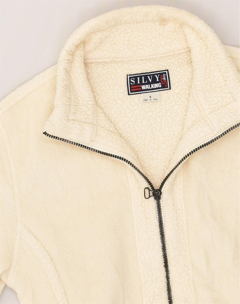 SILVY Womens Fleece Jacket UK 10 Small Beige | Vintage Silvy | Thrift | Second-Hand Silvy | Used Clothing | Messina Hembry 