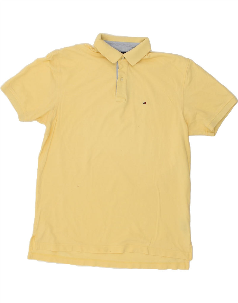 TOMMY HILFIGER Mens Polo Shirt XL Yellow | Vintage Tommy Hilfiger | Thrift | Second-Hand Tommy Hilfiger | Used Clothing | Messina Hembry 