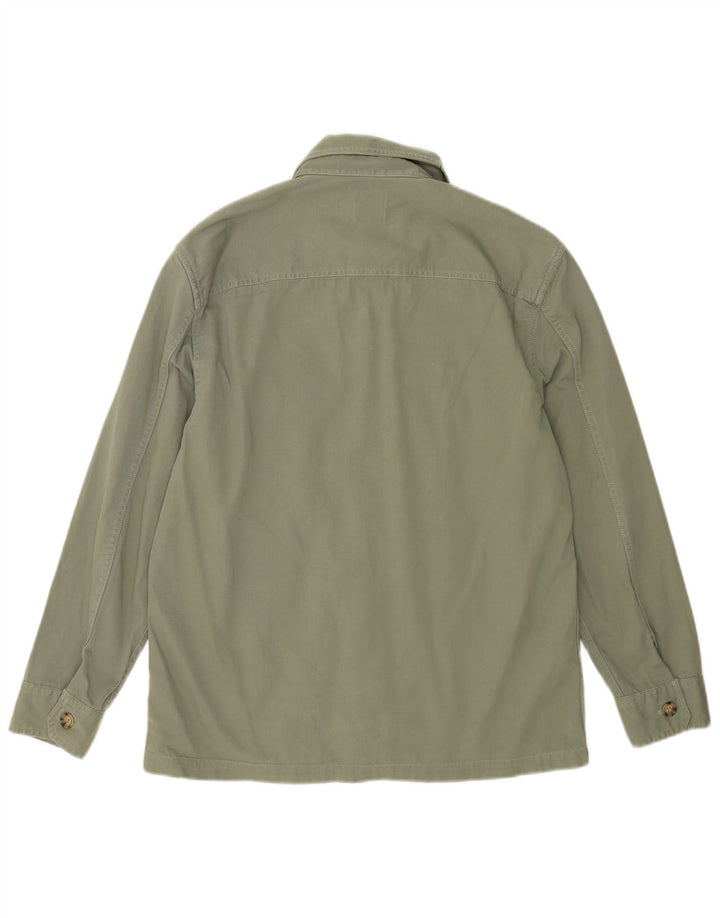 Marks & Spencer Mens Overshirt Shirt Medium Green Cotton