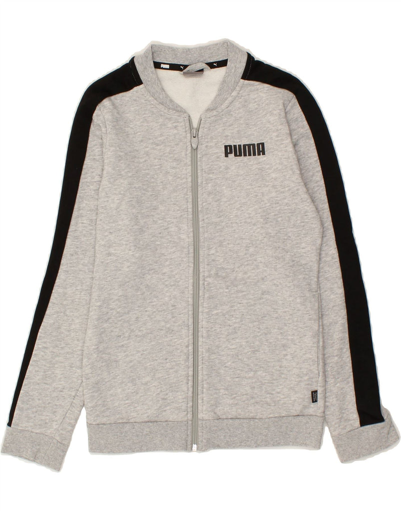 PUMA Boys Tracksuit Top Jacket 11-12 Years Grey Colourblock Cotton | Vintage Puma | Thrift | Second-Hand Puma | Used Clothing | Messina Hembry 