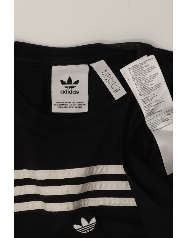 Adidas Mens T-Shirt Top Small Black Cotton