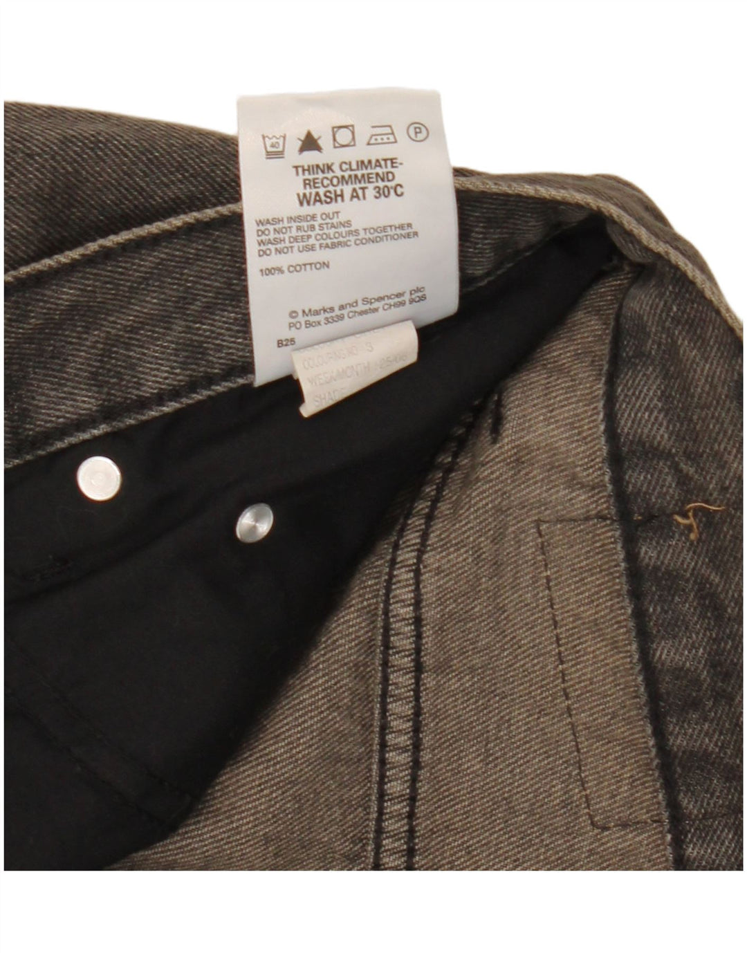 Marks & Spencer Mens Blue Harbour Straight Jeans W34 L26 Grey Cotton