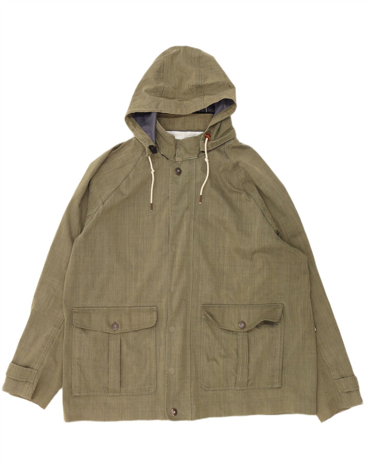 Timberland Mens Hooded Waterproof Jacket UK 46 3XL Khaki