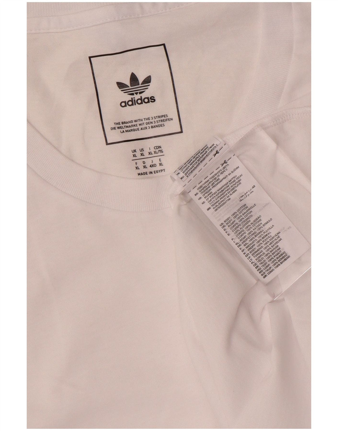 Adidas Mens T-Shirt Top XL White Cotton