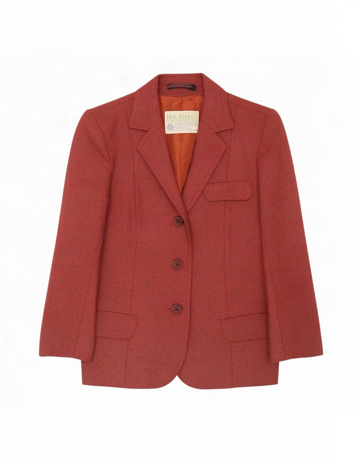 Jimmy Hourihan Womens 3 Button Blazer Jacket UK 8 Small Red Flecked