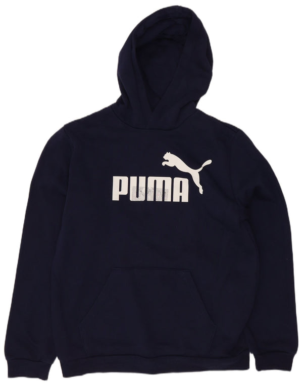 Puma Boys Graphic Hoodie Jumper 15-16 Years Navy Blue