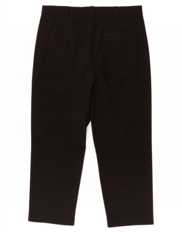 Marks & Spencer Womens High Waist Capri Trousers UK 14 Large W32 L23 Black