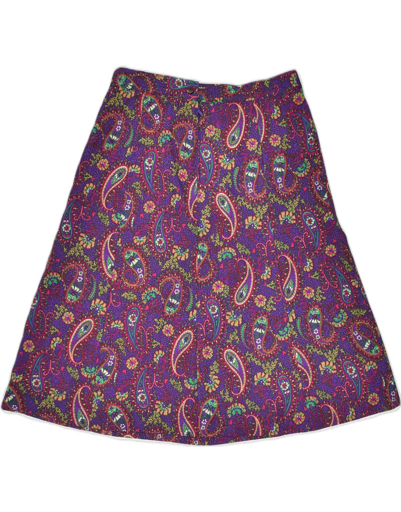 VINTAGE Womens A-Line Skirt Medium W30 Purple Paisley | Vintage | Thrift | Second-Hand | Used Clothing | Messina Hembry 