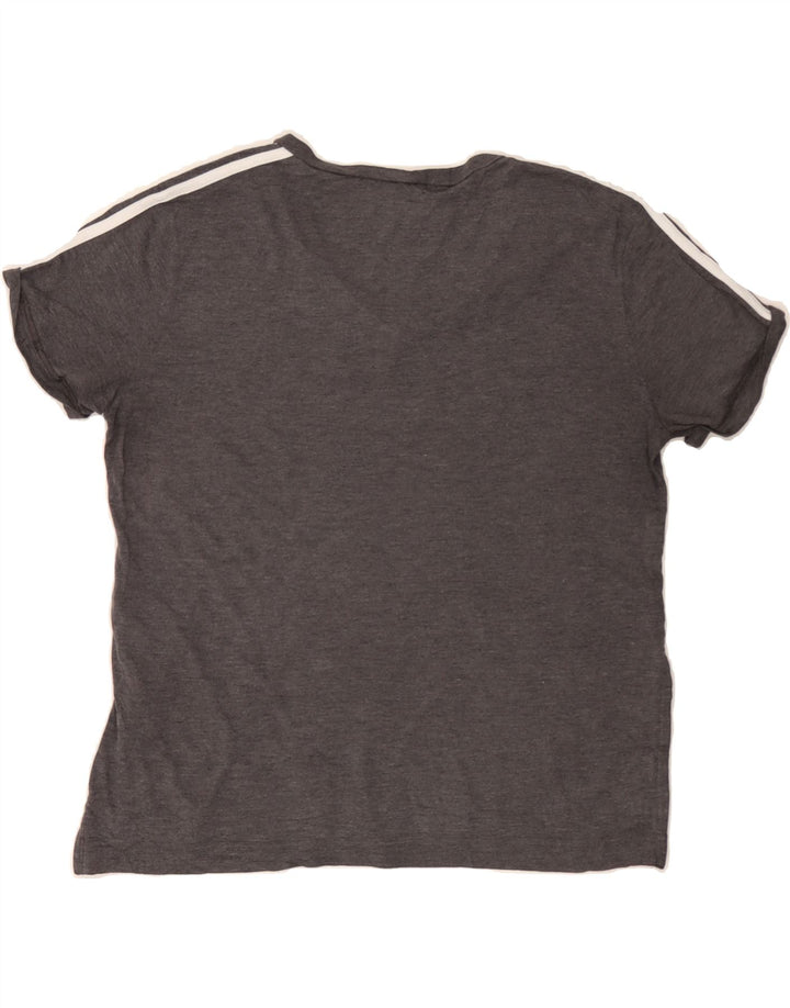 ADIDAS Womens T-Shirt Top UK 16 Large Grey Polyester Vintage Adidas and Second-Hand Adidas from Messina Hembry 