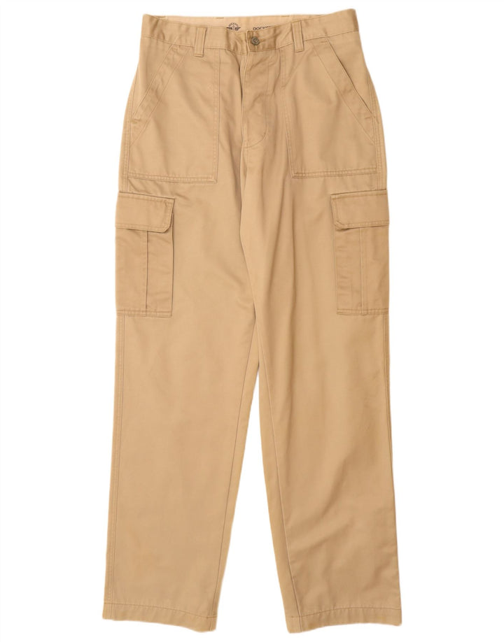 Dockers Mens Straight Cargo Trousers W33 L34 Beige Cotton