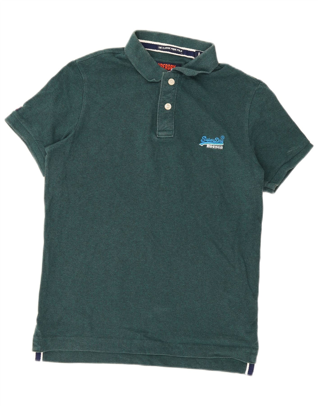 Superdry Mens Polo Shirt Large Green Cotton
