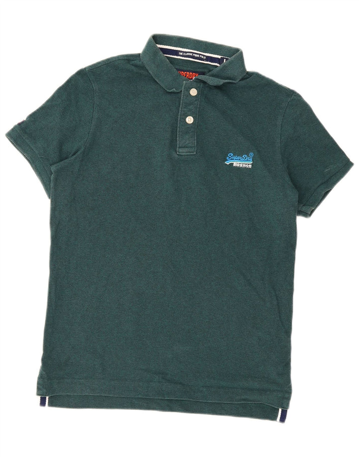 Superdry Mens Polo Shirt Large Green Cotton