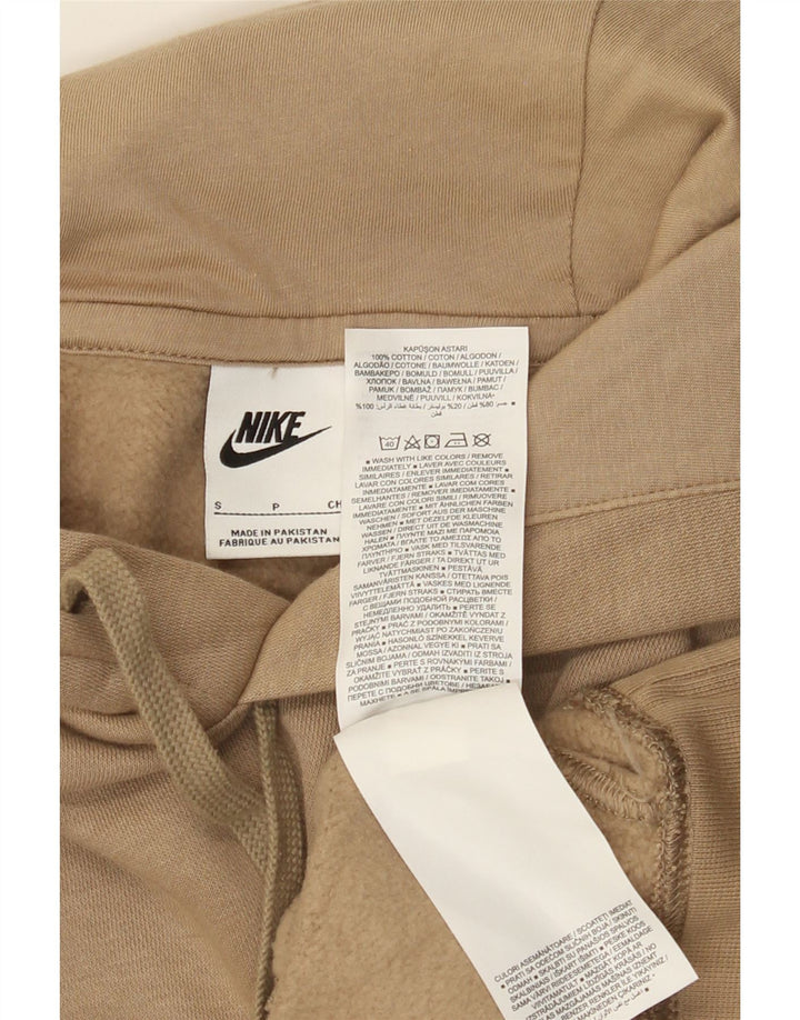 Nike Mens Hoodie Jumper Small Beige Cotton