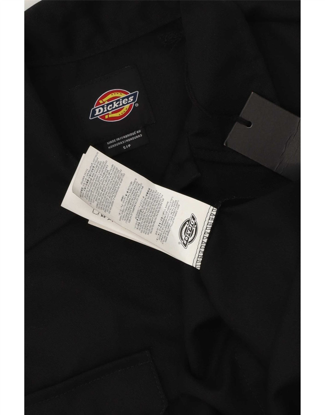 Dickies Womens Oversized Crop Short Sleeve Shirt UK 10 Small Black Cotton