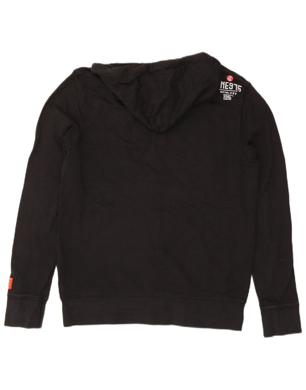 Jack & Jones Mens Graphic Zip Hoodie Sweater XL Black Cotton