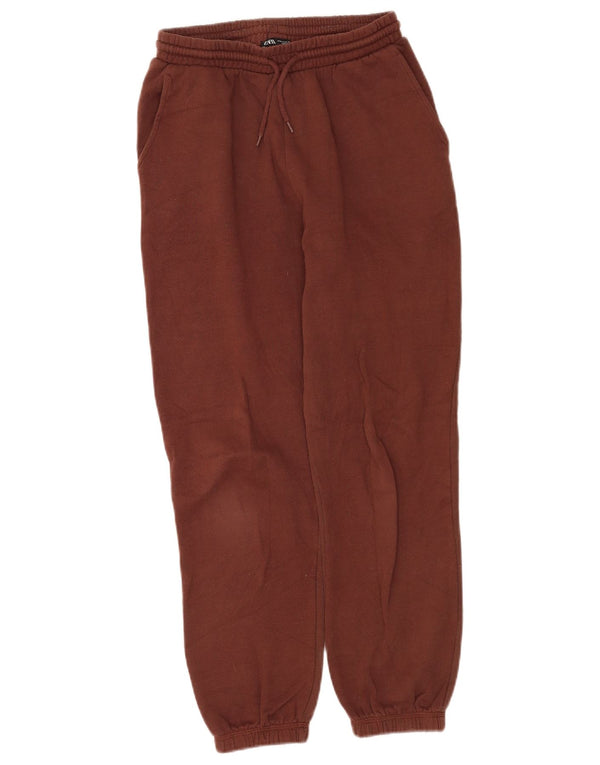 Zara Womens Tracksuit Trousers Joggers UK 12 Medium  Brown Cotton