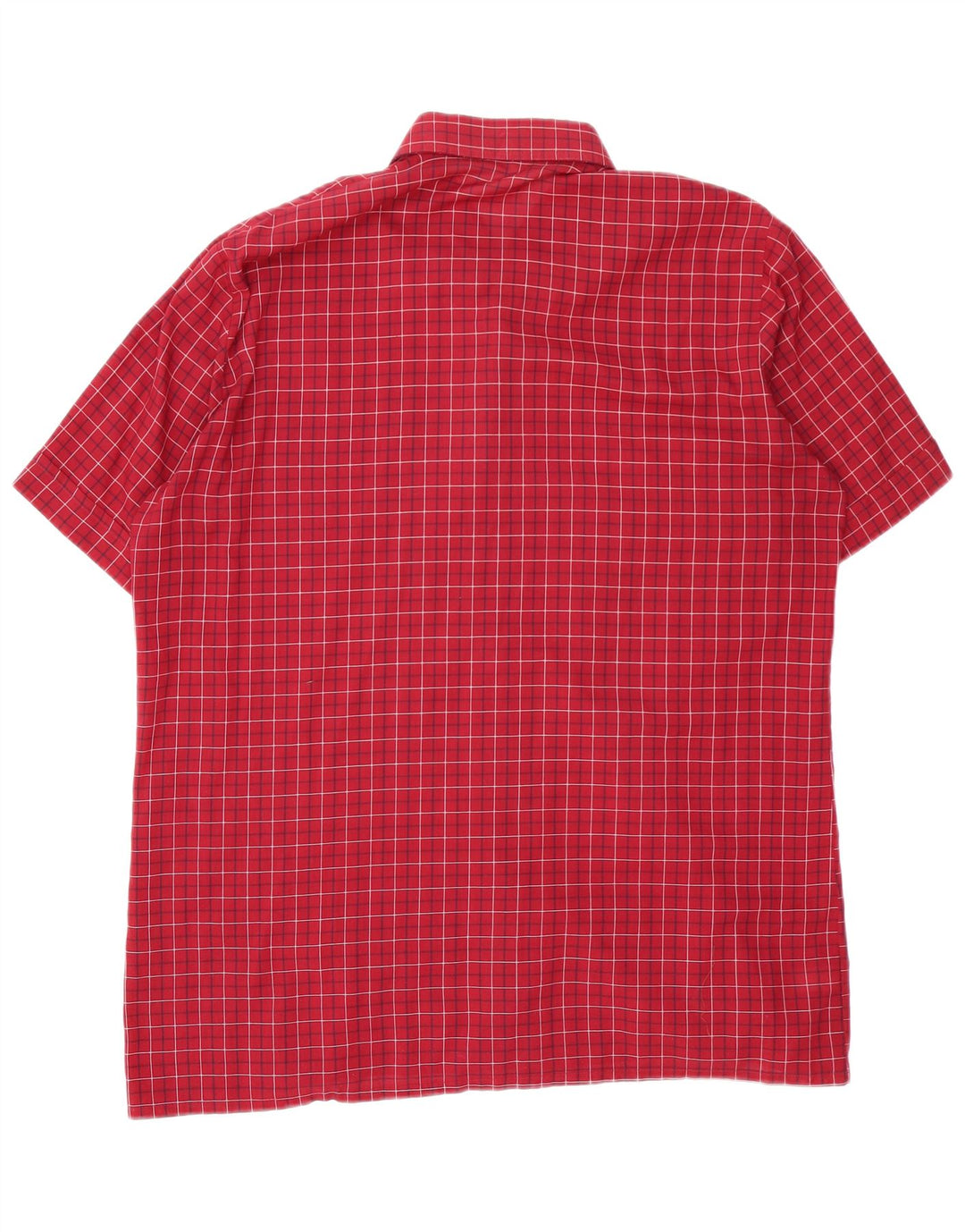 VINTAGE Mens Short Sleeve Shirt Medium Red Check