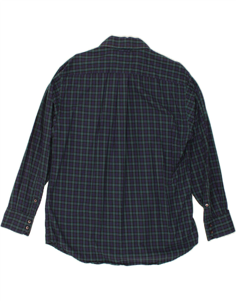TOMMY HILFIGER Mens Shirt Large Navy Blue Check Cotton Vintage Tommy Hilfiger and Second-Hand Tommy Hilfiger from Messina Hembry 