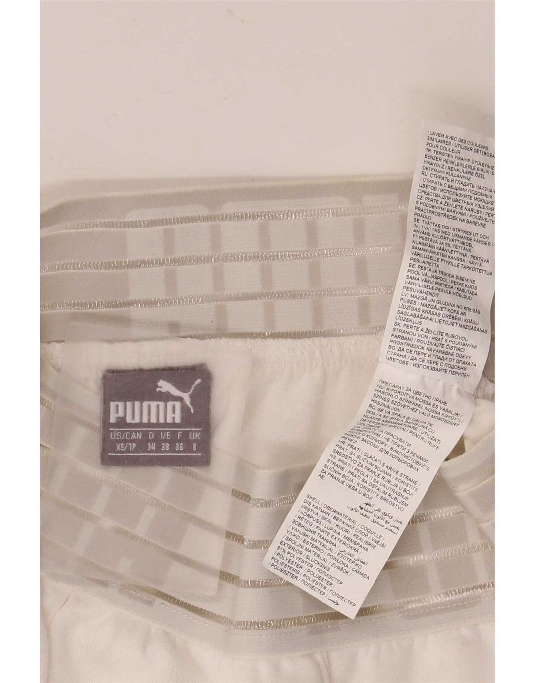Puma Womens Graphic Sport Shorts UK 8 Small White Polyester