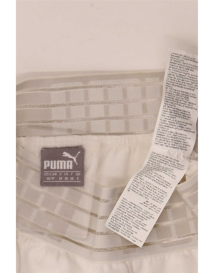 Puma Womens Graphic Sport Shorts UK 8 Small White Polyester