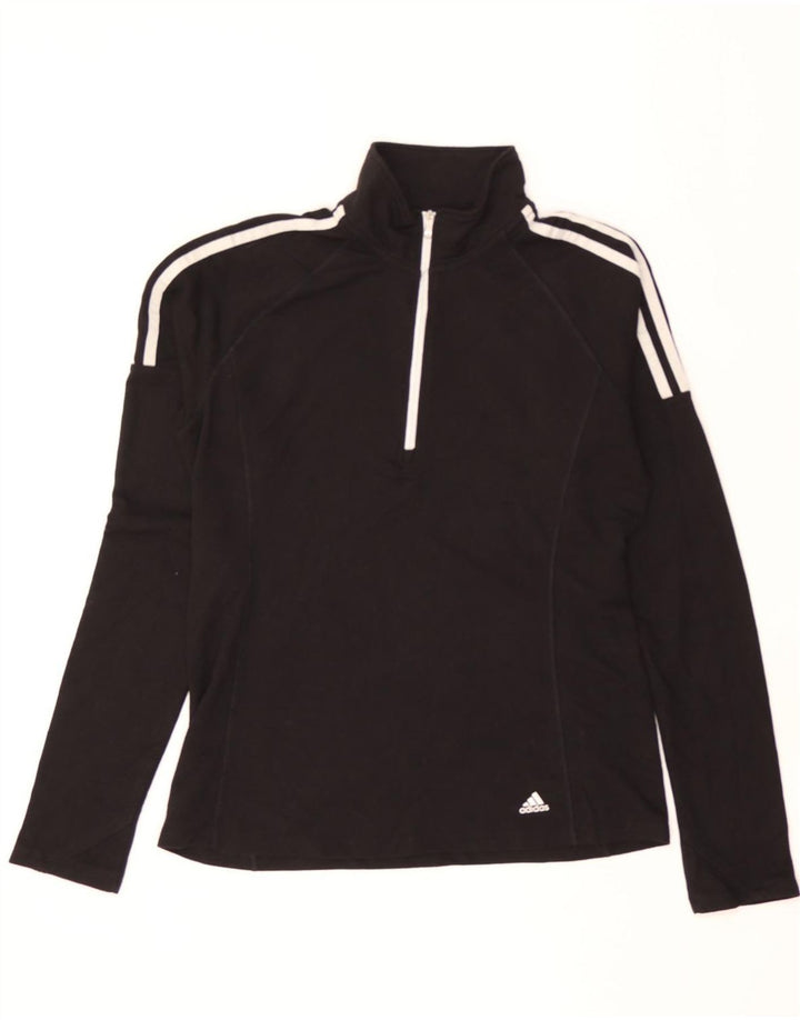 ADIDAS Womens Golf Zip Neck Pullover Tracksuit Top UK 10 Small Black Vintage Adidas and Second-Hand Adidas from Messina Hembry 