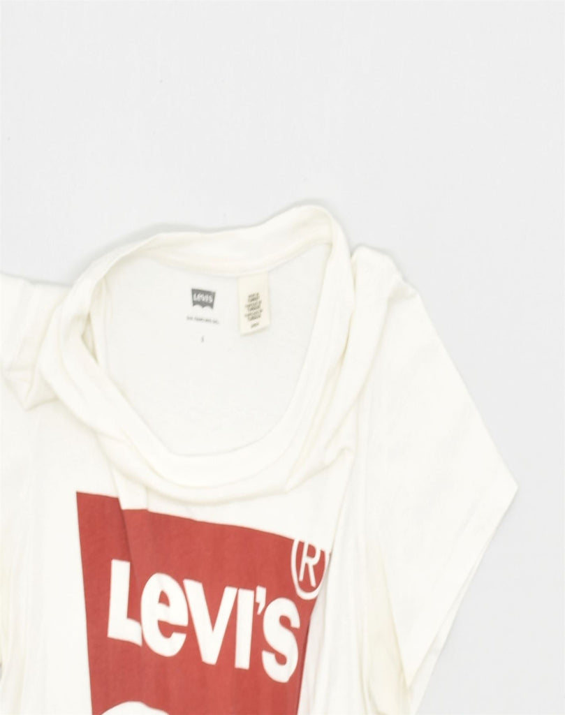 LEVI'S Womens Graphic T-Shirt Top Small White Cotton | Vintage | Thrift | Second-Hand | Used Clothing | Messina Hembry 