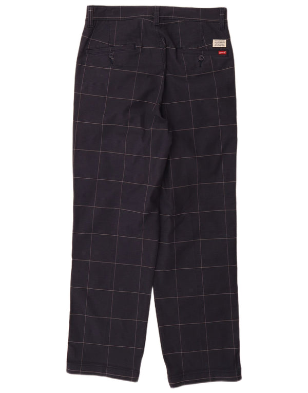 Levi's Mens Loose Fit Chino Trousers W30 L32 Navy Blue Plaid Cotton