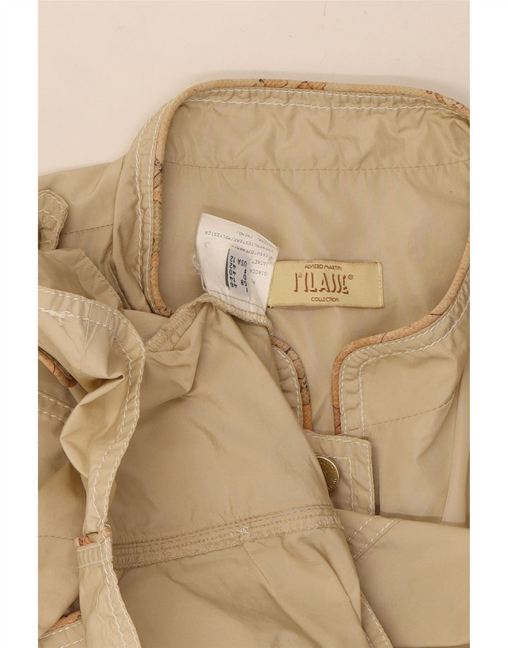 ALVIERO MARTINI Womens Utility Jacket UK 14 Medium Beige Polyester Vintage ALVIERO MARTINI and Second-Hand ALVIERO MARTINI from Messina Hembry 