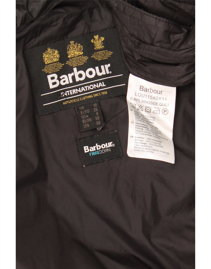 BARBOUR Womens Hooded Padded Jacket UK 10 Small  Black Polyamide