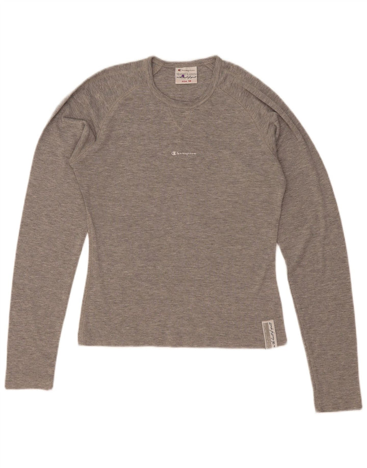 Champion Womens Heritage Classics Top Long Sleeve UK 12 Medium Grey Flecked