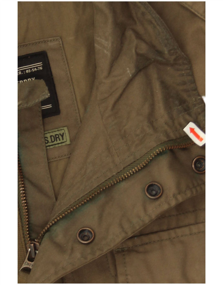 Superdry Mens Military Jacket UK 40 Large Khaki Cotton