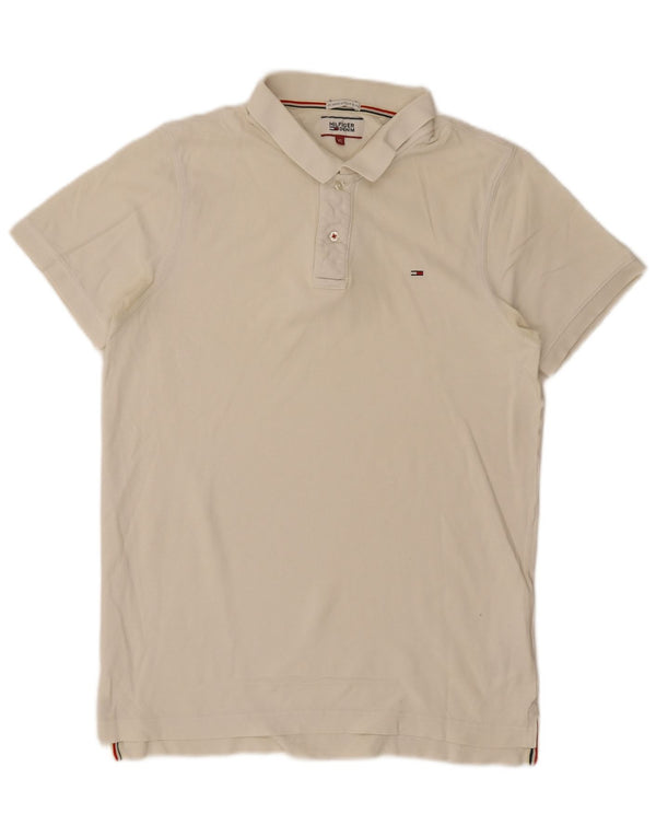 Tommy Hilfiger Mens Polo Shirt XL Off White Cotton