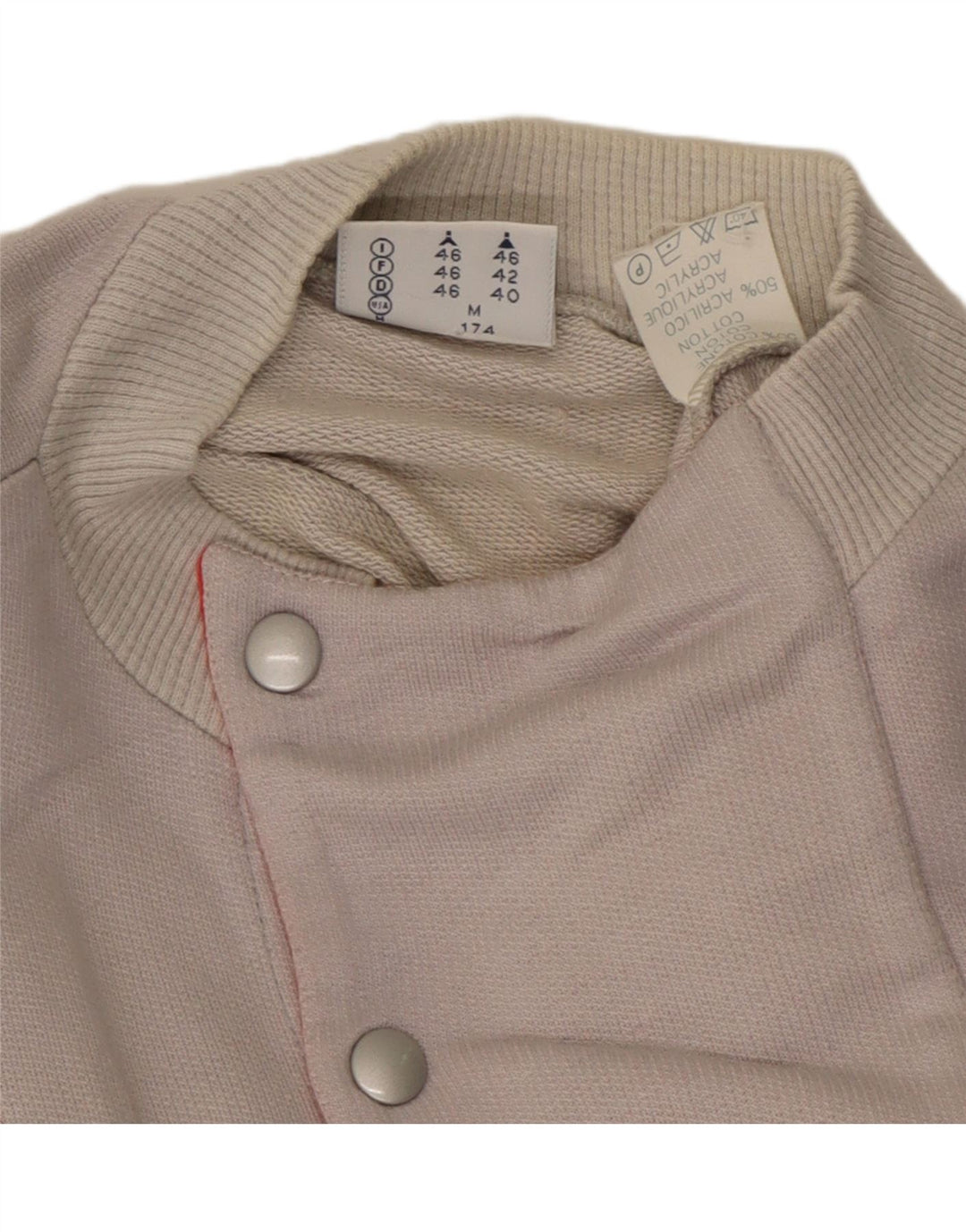 LOTTO Womens Button Neck Sweatshirt Jumper UK 14 Medium Grey Pinstripe