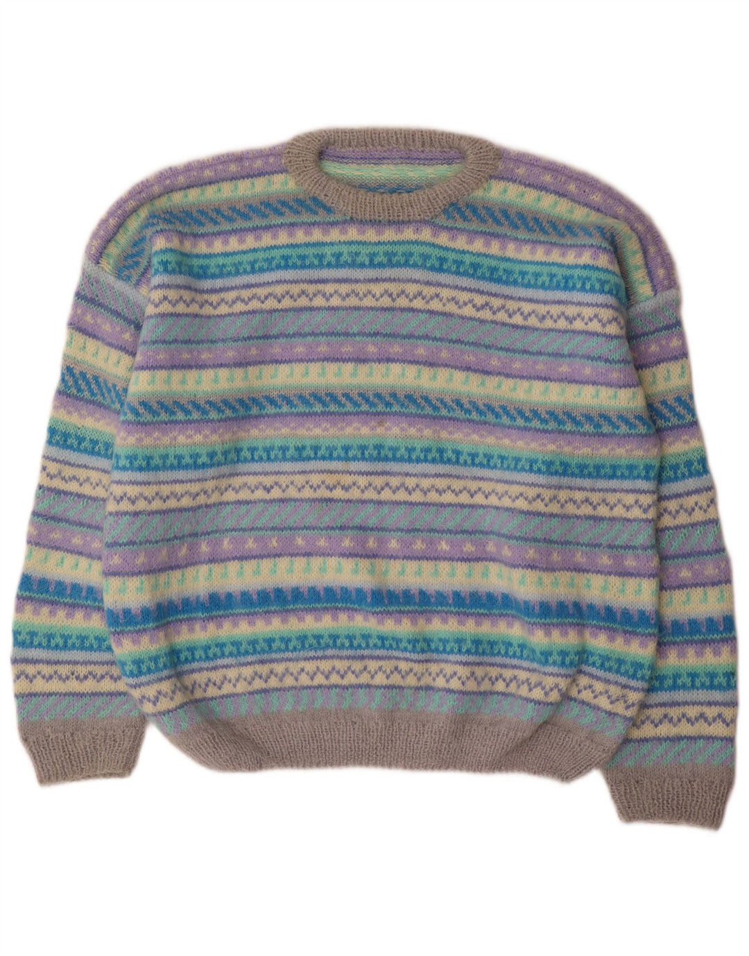Vintage Mens Crew Neck Jumper Sweater XL Multicoloured Fair Isle