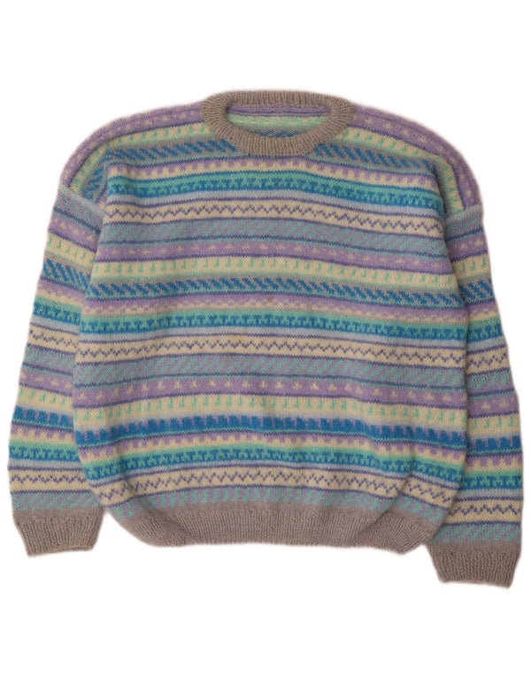 Vintage Mens Crew Neck Jumper Sweater XL Multicoloured Fair Isle