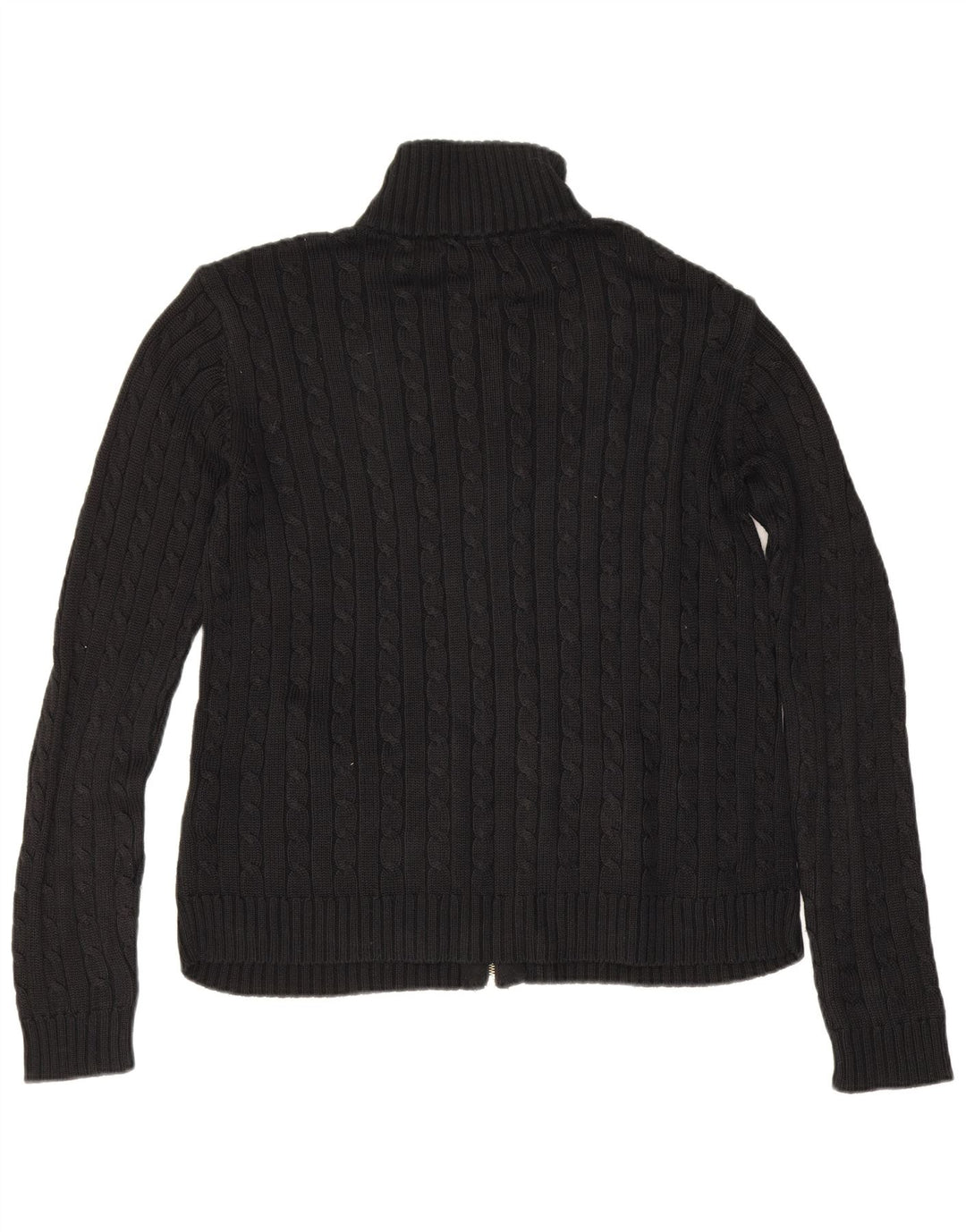 Ralph Lauren Womens Cardigan Sweater UK 14 Medium Black Cotton