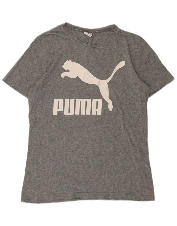 Puma Mens Graphic T-Shirt Top Medium Grey Flecked