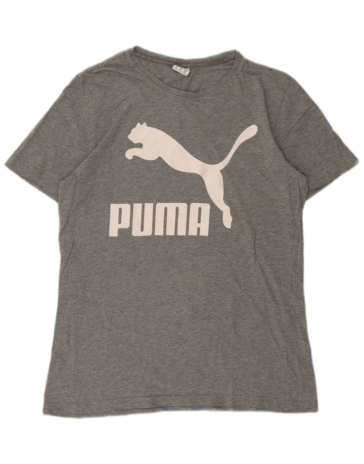 Puma Mens Graphic T-Shirt Top Medium Grey Flecked