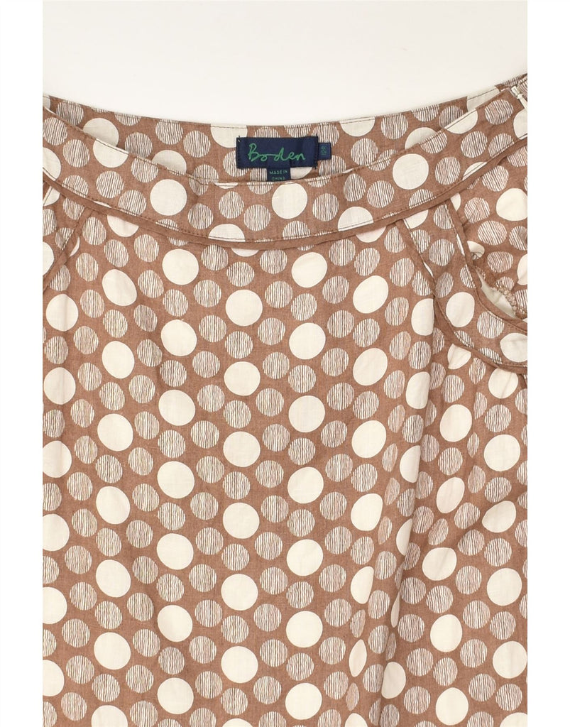 BODEN Womens A-Line Skirt UK 12 Medium W32  Brown Spotted Cotton | Vintage Boden | Thrift | Second-Hand Boden | Used Clothing | Messina Hembry 