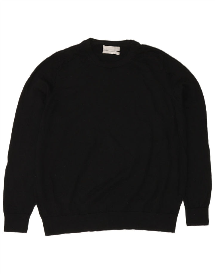 MARKS & SPENCER Womens Crew Neck Jumper Sweater UK 20 2XL Black