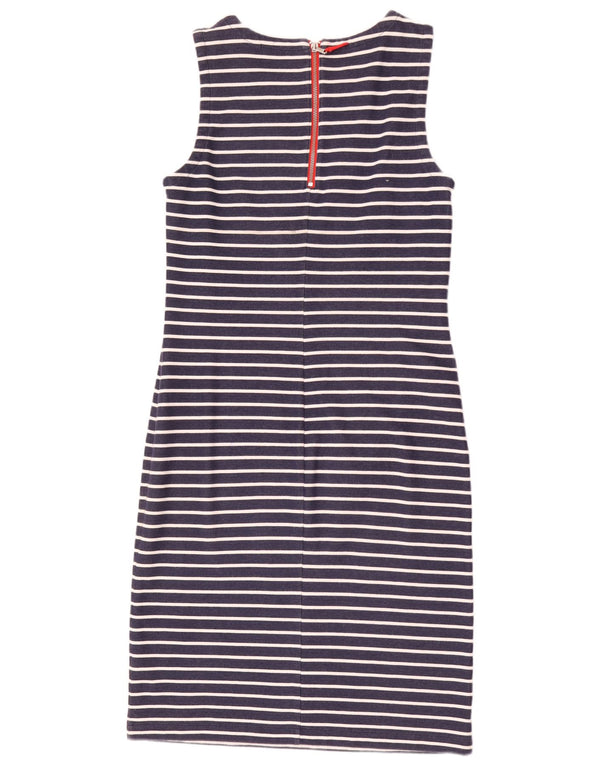 Tommy Hilfiger Womens Sleeveless Sheath Dress UK 14 Large Navy Blue Striped