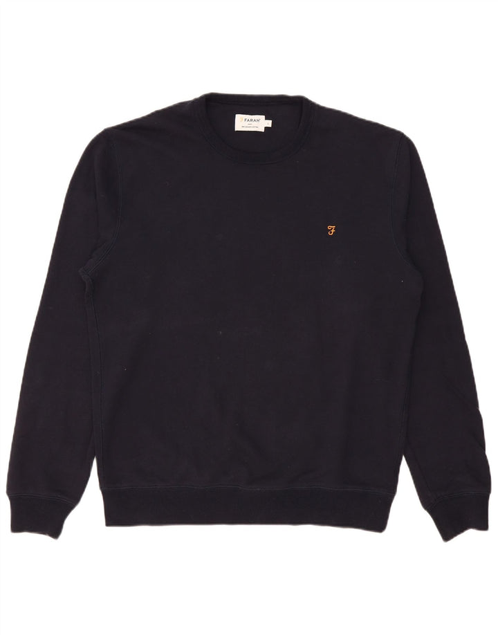 Farah Mens Sweatshirt Jumper Large Navy Blue Cotton