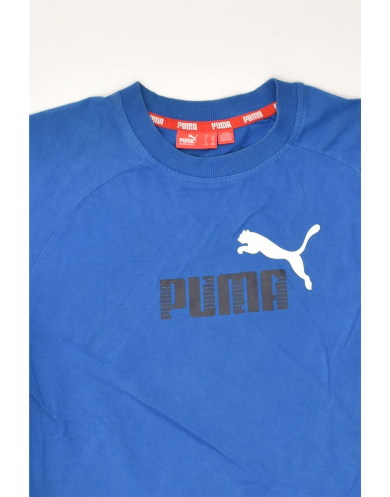 PUMA Boys Graphic T-Shirt Top 11-12 Years Blue Cotton | Vintage Puma | Thrift | Second-Hand Puma | Used Clothing | Messina Hembry 