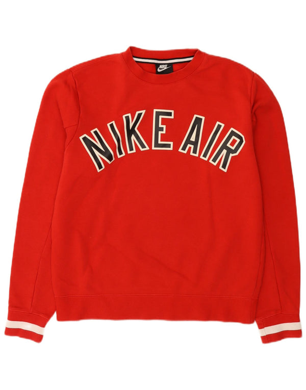 Nike Mens Graphic Loose Fit Sweatshirt Jumper XS Red Colourblock Cotton