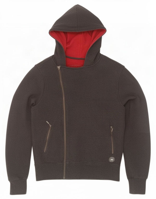 Converse Mens Chuck Taylor Zip Hoodie Sweater Small Grey Cotton