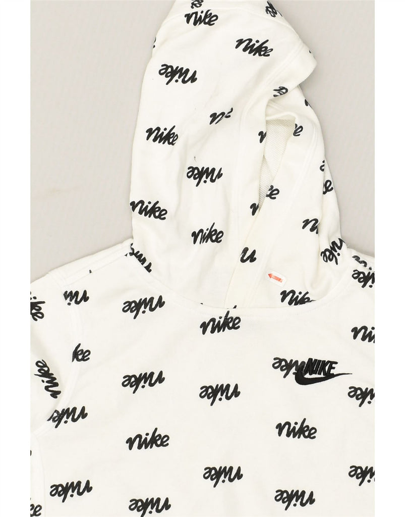 NIKE Boys Graphic Standard Fit Hoodie Jumper 10-11 Years Medium White | Vintage Nike | Thrift | Second-Hand Nike | Used Clothing | Messina Hembry 