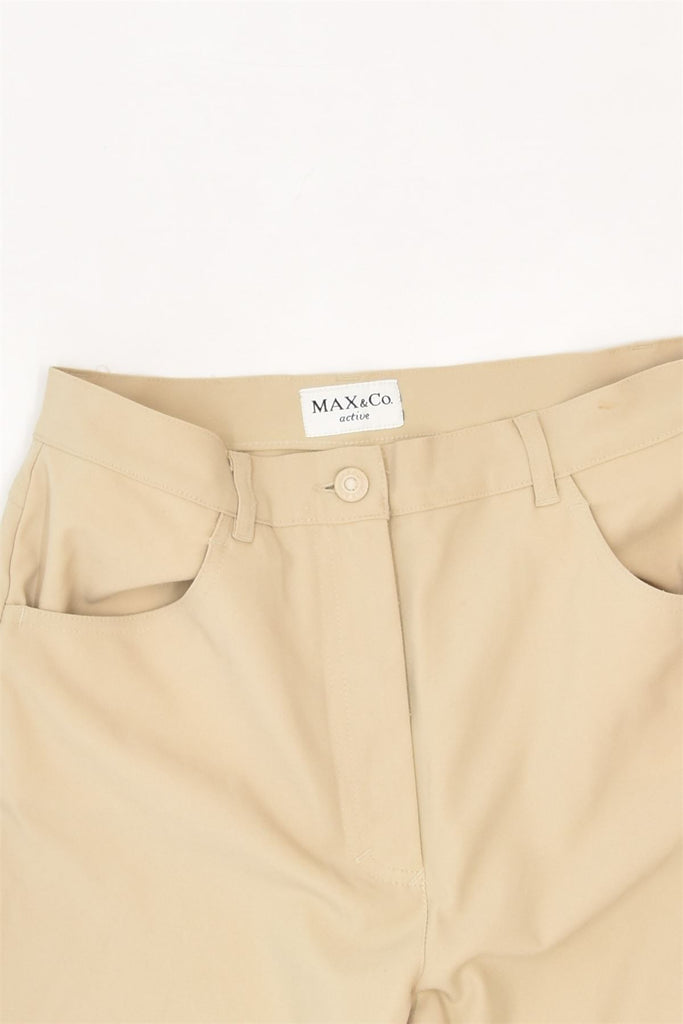 MAX & CO. Womens Slim Casual Trousers UK 12 Medium W30 L30 Beige Polyamide | Vintage Max & Co. | Thrift | Second-Hand Max & Co. | Used Clothing | Messina Hembry 