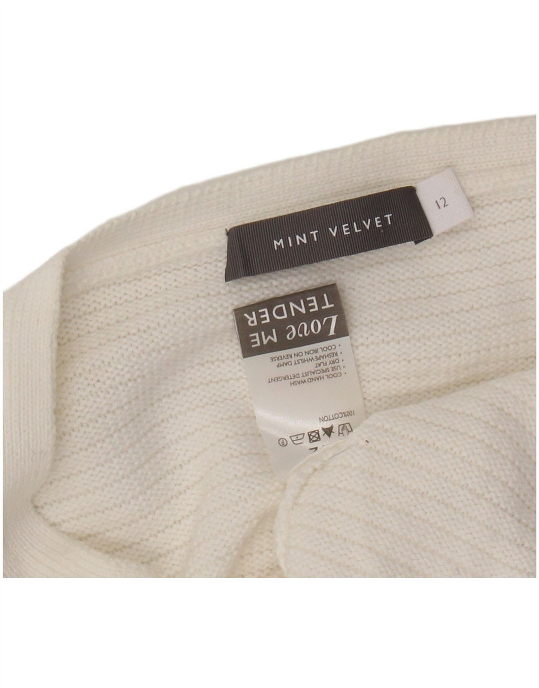 MINT VELVET Womens 3/4 Sleeve Open Cardigan Sweater UK 12 Medium White