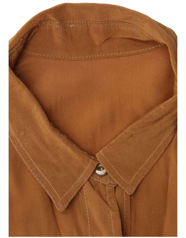 VINTAGE Womens Shirt UK 18 XL Brown